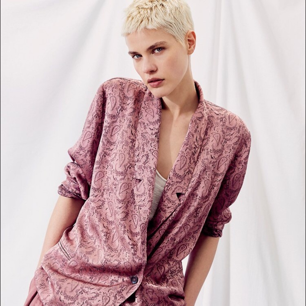 FREE PEOPLE Silky Jaquard Jacket